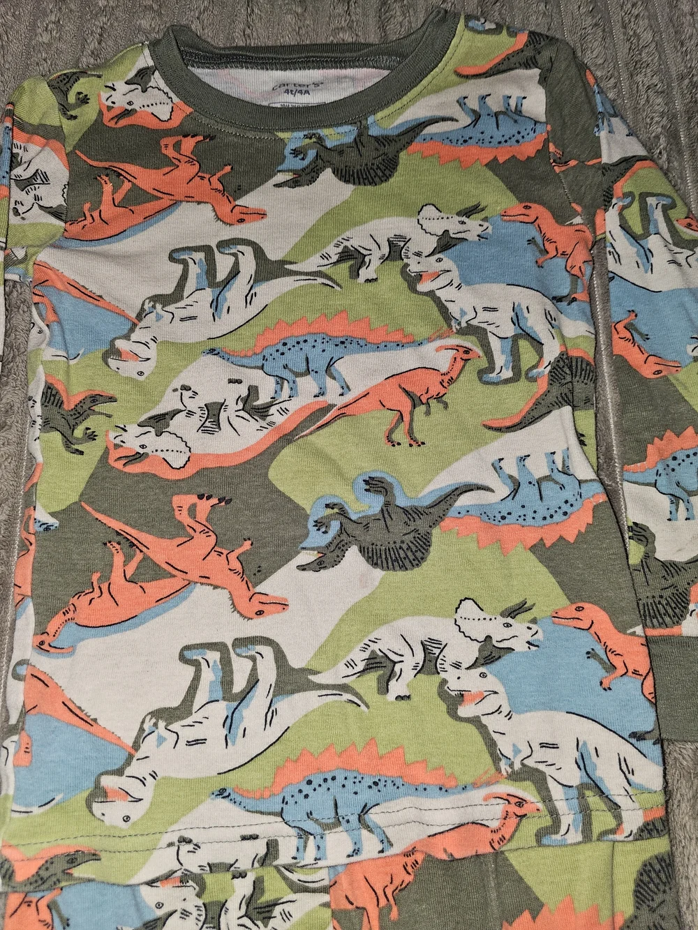 Carters Kids' Dinosaur Print Two-Piece Pajamas - Green Multi Camo - K10